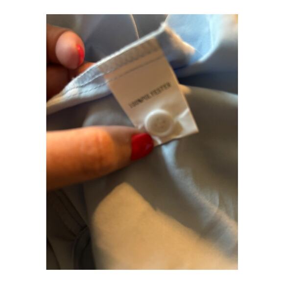 Light Blue Button Down Tunic Blouse Size S - Picture 4 of 5